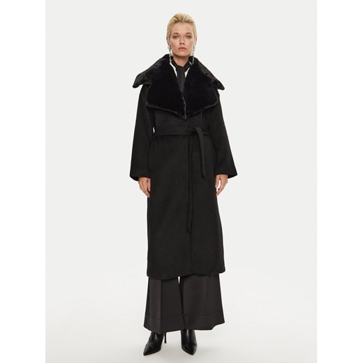 Bruuns Bazaar Płaszcz wełniany Furra BBW4109 Czarny Loose Fit ze sklepu MODIVO w kategorii Płaszcze damskie - zdjęcie 182723782