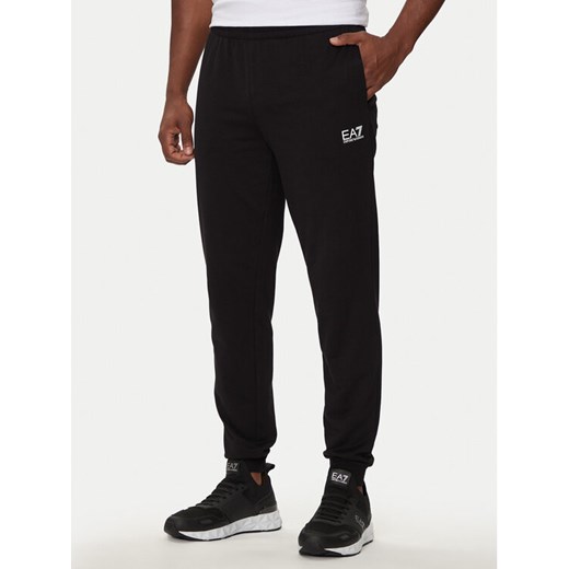 EA7 Emporio Armani Spodnie dresowe 8NPP66 PJVRZ 1200 Czarny Regular Fit ze sklepu MODIVO w kategorii Spodnie męskie - zdjęcie 182723830