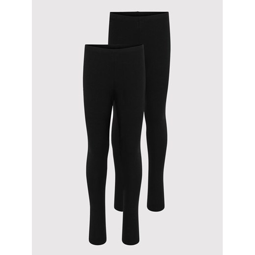 Kids ONLY Komplet 2 par legginsów Nille 15250477 Czarny Slim Fit ze sklepu MODIVO w kategorii Spodnie dziewczęce - zdjęcie 182723853