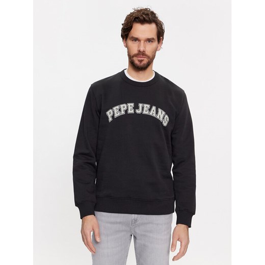 Pepe Jeans Bluza Raven PM582555 Czarny Regular Fit ze sklepu MODIVO w kategorii Bluzy męskie - zdjęcie 182724080