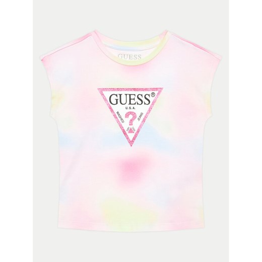 Guess T-Shirt K4YI09 K6YW3 Kolorowy Boxy Fit ze sklepu MODIVO w kategorii Bluzki dziewczęce - zdjęcie 182724114
