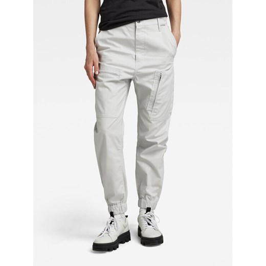 G-Star Raw Spodnie materiałowe D22884-D387-D607 Écru Boyfriend Fit ze sklepu MODIVO w kategorii Spodnie damskie - zdjęcie 182724121