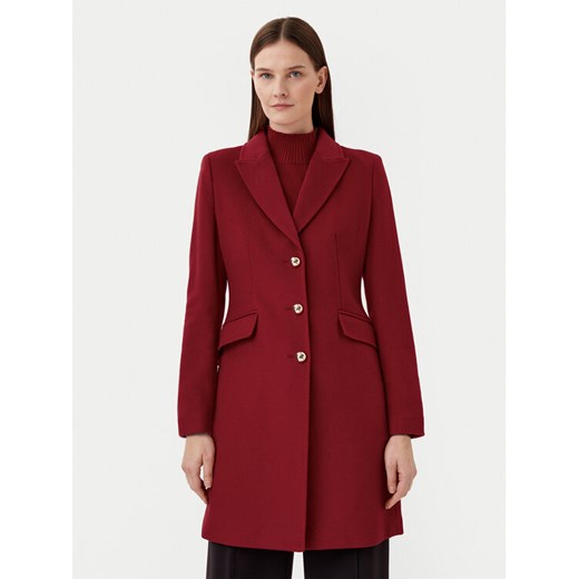 Motivi Płaszcz wełniany 0039Q200539N Bordowy Slim Fit ze sklepu MODIVO w kategorii Płaszcze damskie - zdjęcie 182724123