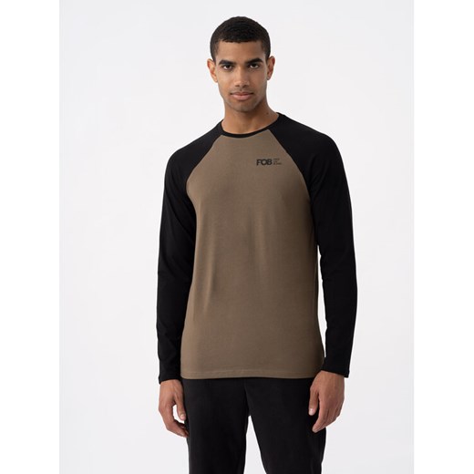 4F Longsleeve 4FAW23TLONM162 Brązowy Regular Fit ze sklepu MODIVO w kategorii T-shirty męskie - zdjęcie 182724180