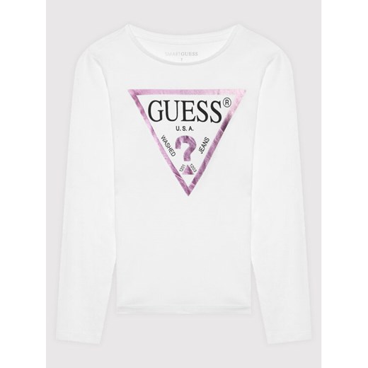 Guess Bluzka J84I36 K8HM0 Biały Regular Fit ze sklepu MODIVO w kategorii T-shirty chłopięce - zdjęcie 182724263