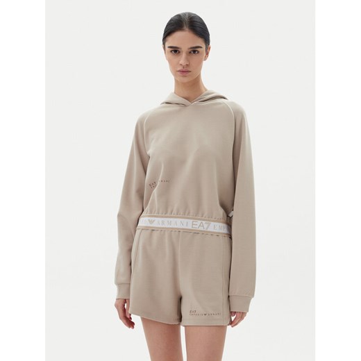 EA7 Emporio Armani Bluza 7W000277 AF12501 U6155 Beżowy Regular Fit ze sklepu MODIVO w kategorii Bluzy damskie - zdjęcie 182724543