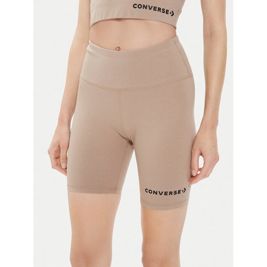 Converse Szorty sportowe W Wordmark Bike Short 10024539-A10 Beżowy Skinny Fit ze sklepu MODIVO w kategorii Szorty - zdjęcie 182724674