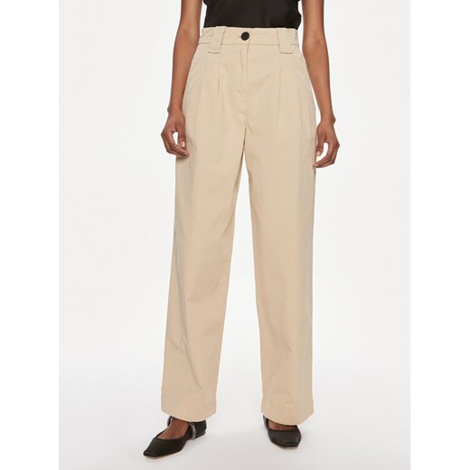 Hugo Spodnie materiałowe Hanico-1-D 50489241 Beżowy Relaxed Fit ze sklepu MODIVO w kategorii Spodnie damskie - zdjęcie 182724743