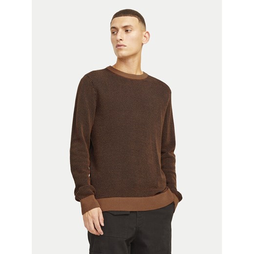 Jack&Jones Sweter Globe 12258139 Brązowy Regular Fit ze sklepu MODIVO w kategorii Swetry męskie - zdjęcie 182724791