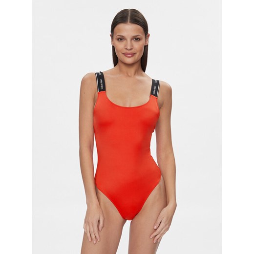 Calvin Klein Swimwear Strój kąpielowy KW0KW02422 Czerwony ze sklepu MODIVO w kategorii Stroje kąpielowe - zdjęcie 182724854