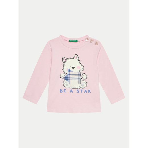 United Colors Of Benetton Bluzka 3P4ZG10FV Różowy Regular Fit ze sklepu MODIVO w kategorii Bluzki dziewczęce - zdjęcie 182724884