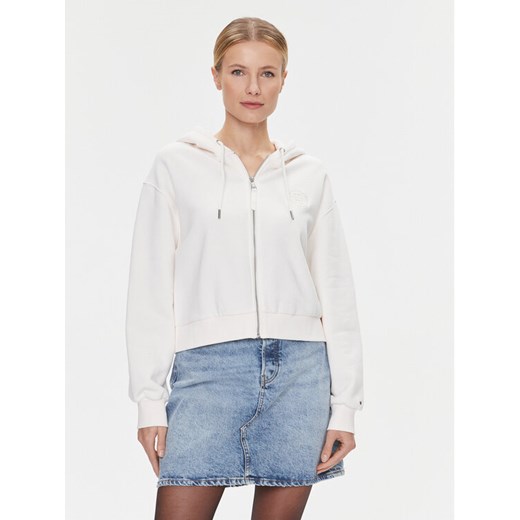 Tommy Hilfiger Bluza WW0WW39797 Biały Regular Fit ze sklepu MODIVO w kategorii Bluzy damskie - zdjęcie 182724990