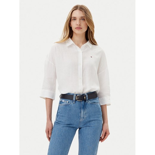 Tommy Hilfiger Koszula WW0WW46169 Biały Loose Fit ze sklepu MODIVO w kategorii Koszule damskie - zdjęcie 182724992