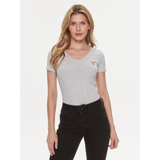Guess T-Shirt W2YI45 J1314 Szary Slim Fit ze sklepu MODIVO w kategorii Bluzki damskie - zdjęcie 182725003