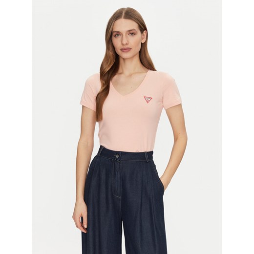Guess T-Shirt W2YI45 J1314 Pomarańczowy Slim Fit ze sklepu MODIVO w kategorii Bluzki damskie - zdjęcie 182725134