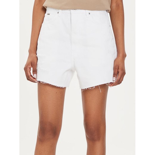Pepe Jeans Szorty jeansowe A-Line Short Uhw PL801112TC1 Biały Slim Fit ze sklepu MODIVO w kategorii Szorty - zdjęcie 182725141