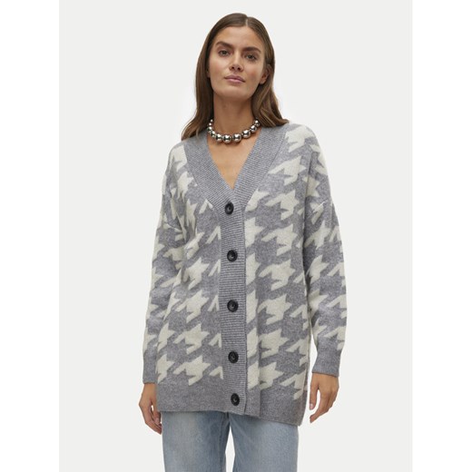 Vero Moda Kardigan Mira 10311091 Szary Regular Fit ze sklepu MODIVO w kategorii Swetry damskie - zdjęcie 182725192