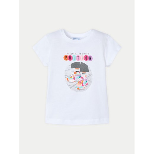 Mayoral T-Shirt 3014 Biały Regular Fit ze sklepu MODIVO w kategorii Bluzki dziewczęce - zdjęcie 182725222