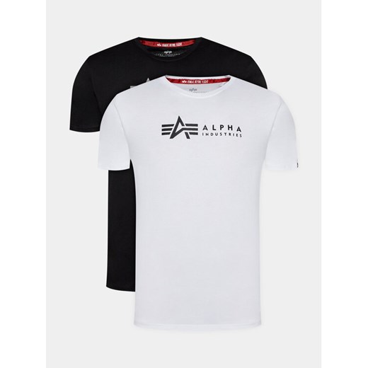 Alpha Industries Komplet 2 t-shirtów Alpha Label T 118534 Czarny Regular Fit ze sklepu MODIVO w kategorii T-shirty męskie - zdjęcie 182725243