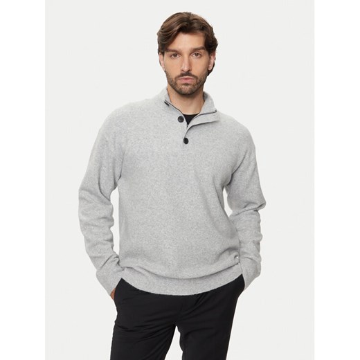 Calvin Klein Sweter K10K113751 Szary Regular Fit ze sklepu MODIVO w kategorii Swetry męskie - zdjęcie 182725413