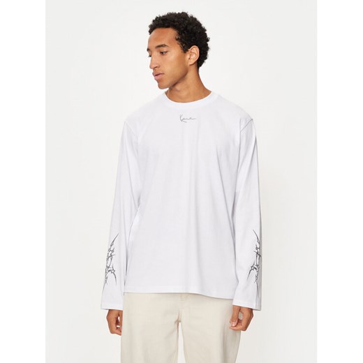 Karl Kani Longsleeve Small Signature Tribal 60240011 Biały Regular Fit ze sklepu MODIVO w kategorii T-shirty męskie - zdjęcie 182725501