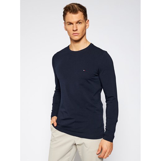 Tommy Hilfiger Longsleeve Stretch Tee MW0MW10804 Granatowy Slim Fit ze sklepu MODIVO w kategorii T-shirty męskie - zdjęcie 182725594