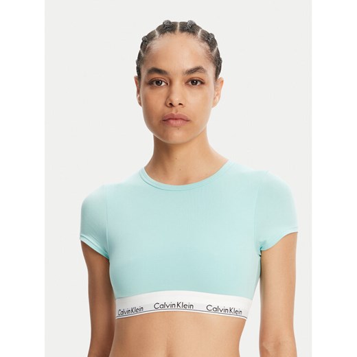 Calvin Klein Underwear T-Shirt LV00QF7213 Zielony Slim Fit ze sklepu MODIVO w kategorii Bluzki damskie - zdjęcie 182725624