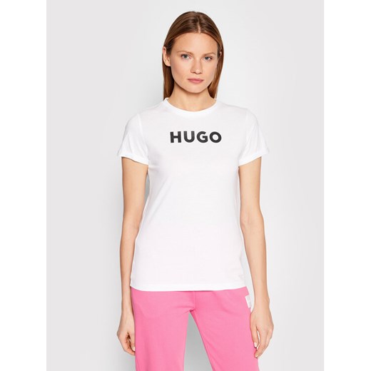 Hugo T-Shirt 50473813 Biały Slim Fit ze sklepu MODIVO w kategorii Bluzki damskie - zdjęcie 182725704