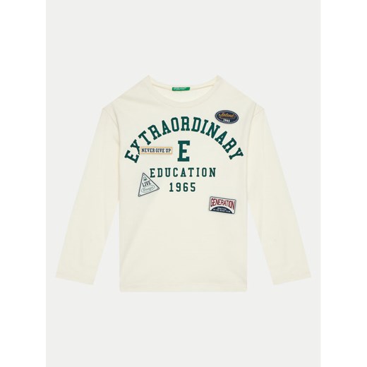 United Colors Of Benetton Bluzka 3I1XC10JH Écru Regular Fit ze sklepu MODIVO w kategorii Bluzki dziewczęce - zdjęcie 182725894