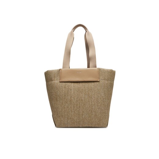 Calvin Klein Torebka Ck Raffia Medium Shopper K60K613174 Brązowy ze sklepu MODIVO w kategorii Torby Shopper bag - zdjęcie 182725931