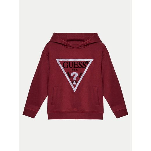 Guess Bluza L4RQ23 KAD74 Bordowy Regular Fit ze sklepu MODIVO w kategorii Bluzy chłopięce - zdjęcie 182726000