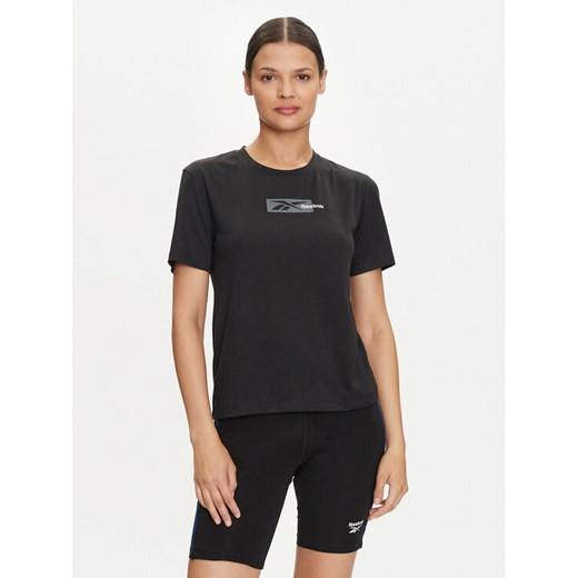 Reebok Koszulka techniczna Id Train Sup Graphic Tee 100035748 Czarny Regular Fit ze sklepu MODIVO w kategorii Bluzki damskie - zdjęcie 182726004