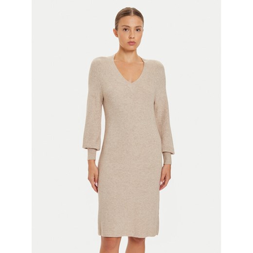 ONLY Sukienka dzianinowa Katia 15312844 Beżowy Regular Fit ze sklepu MODIVO w kategorii Sukienki - zdjęcie 182726020