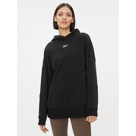 Reebok Bluza Lux H51828 Czarny Oversize ze sklepu MODIVO w kategorii Bluzy damskie - zdjęcie 182726070