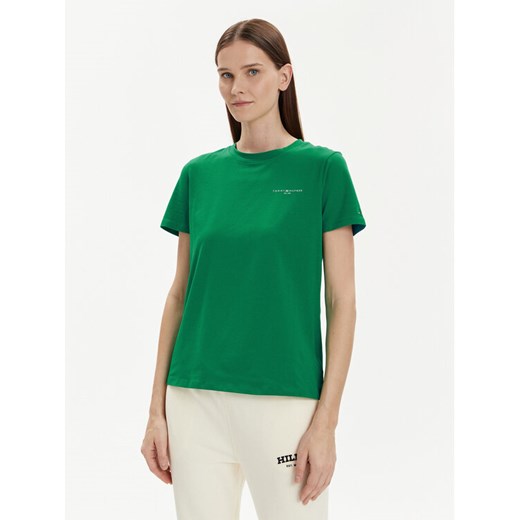 Tommy Hilfiger T-Shirt 1985 WW0WW37877 Zielony Regular Fit ze sklepu MODIVO w kategorii Bluzki damskie - zdjęcie 182726082