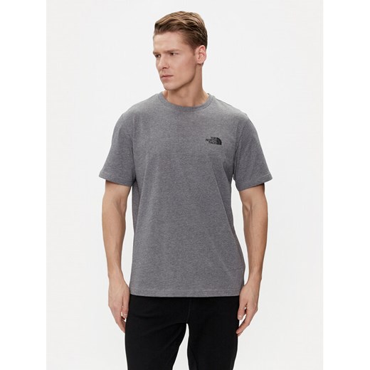 The North Face T-Shirt Simple Dome NF0A87NG Szary Regular Fit ze sklepu MODIVO w kategorii T-shirty męskie - zdjęcie 182726093