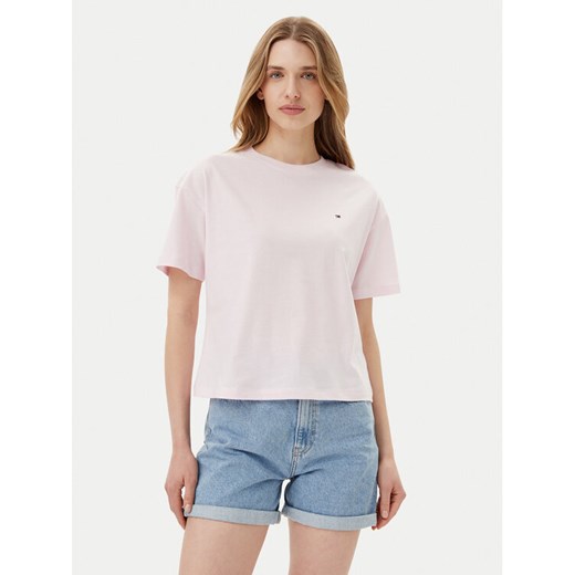 Tommy Hilfiger T-Shirt UW0UW05763 Różowy Regular Fit ze sklepu MODIVO w kategorii Bluzki damskie - zdjęcie 182726251