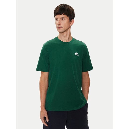 adidas T-Shirt Essentials Single Jersey Embroidered Small Logo IJ6111 Zielony Regular Fit ze sklepu MODIVO w kategorii T-shirty męskie - zdjęcie 182726331