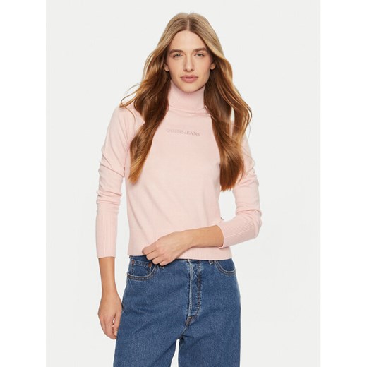 Guess Jeans Golf W4BR15 Z3HO2 Różowy Regular Fit ze sklepu MODIVO w kategorii Swetry damskie - zdjęcie 182726332
