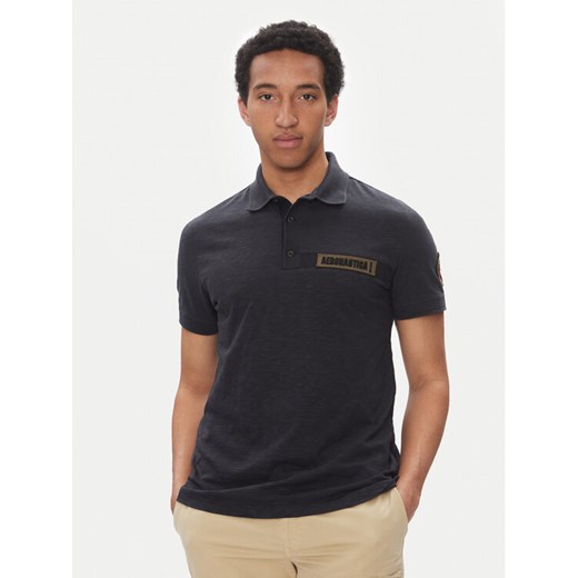 Aeronautica Militare Polo 251PO1865J680 Granatowy Regular Fit ze sklepu MODIVO w kategorii T-shirty męskie - zdjęcie 182726341