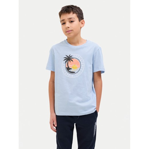 Jack&Jones Junior T-Shirt Palm 12269922 Błękitny Regular Fit ze sklepu MODIVO w kategorii T-shirty chłopięce - zdjęcie 182726472