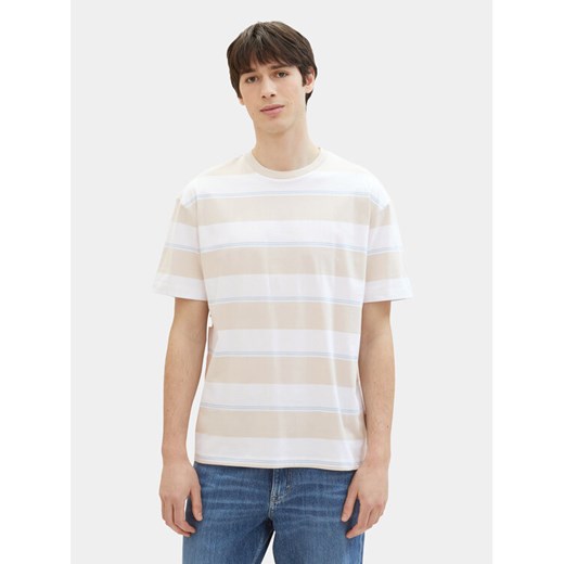 Tom Tailor Denim T-Shirt 1040844 Beżowy Relaxed Fit ze sklepu MODIVO w kategorii T-shirty męskie - zdjęcie 182726523