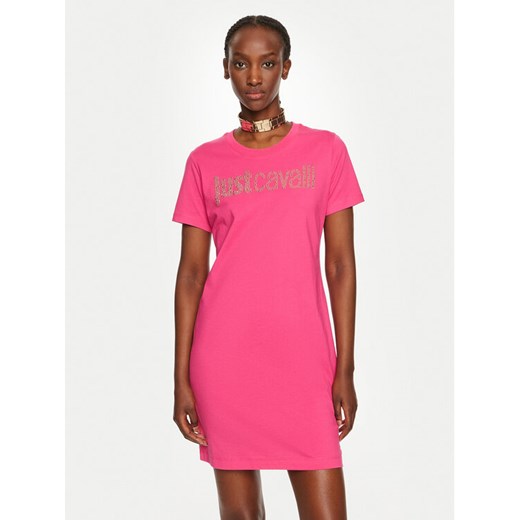 Just Cavalli Sukienka codzienna 76PAOE04 Różowy Regular Fit ze sklepu MODIVO w kategorii Sukienki - zdjęcie 182726553