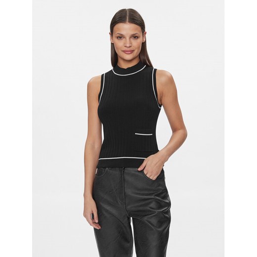 Armani Exchange Top 3DYH2A YMH6Z 1200 Czarny Regular Fit ze sklepu MODIVO w kategorii Bluzki damskie - zdjęcie 182726593