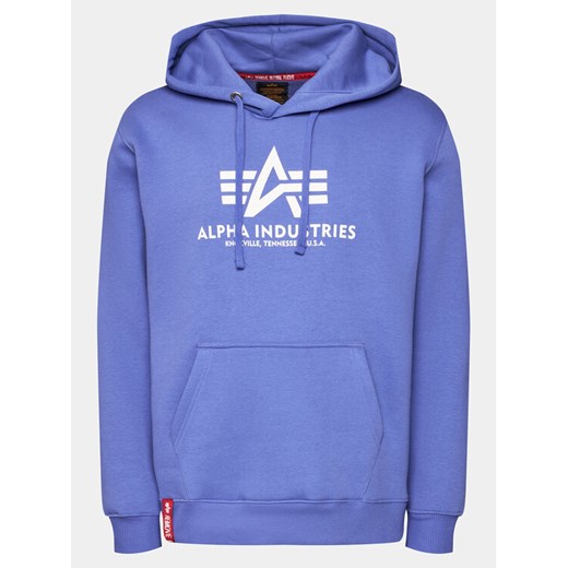 Alpha Industries Bluza Basic 178312 Fioletowy Regular Fit ze sklepu MODIVO w kategorii Bluzy męskie - zdjęcie 182726734