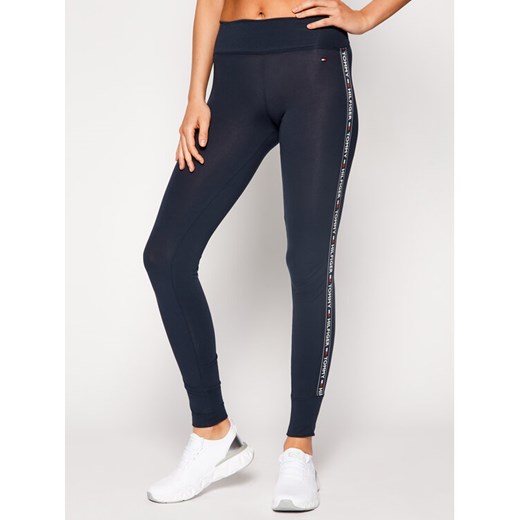 Tommy Hilfiger Legginsy UW0UW00563 Granatowy Slim Fit ze sklepu MODIVO w kategorii Spodnie damskie - zdjęcie 182726774