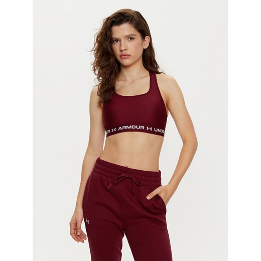 Under Armour Biustonosz sportowy Crossback Mid Bra 1361034 Bordowy ze sklepu MODIVO w kategorii Biustonosze - zdjęcie 182726792