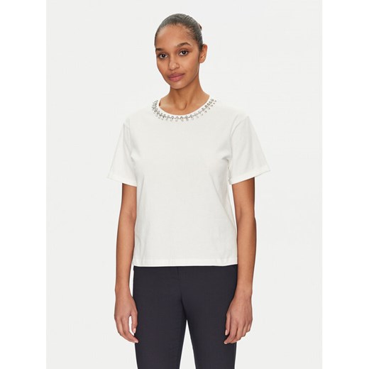 Morgan T-Shirt 251-DOUTI Biały Regular Fit ze sklepu MODIVO w kategorii Bluzki damskie - zdjęcie 182726864