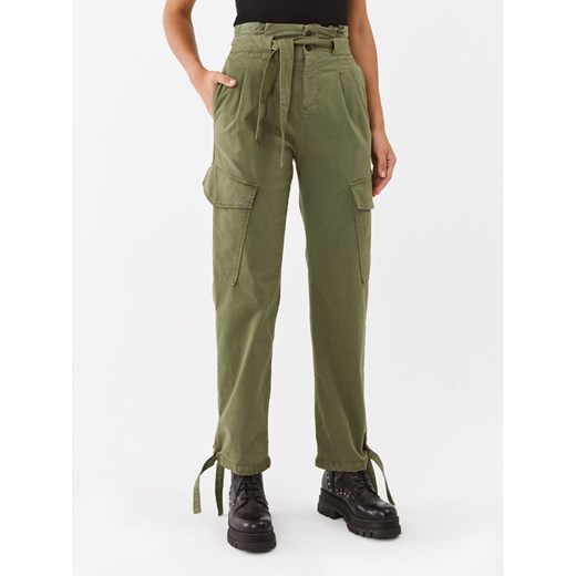 Pinko Spodnie materiałowe 101786 A15L Zielony Regular Fit ze sklepu MODIVO w kategorii Spodnie damskie - zdjęcie 182726940