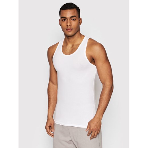 United Colors Of Benetton Tank top 3OP82H257 Biały Regular Fit ze sklepu MODIVO w kategorii T-shirty męskie - zdjęcie 182727023